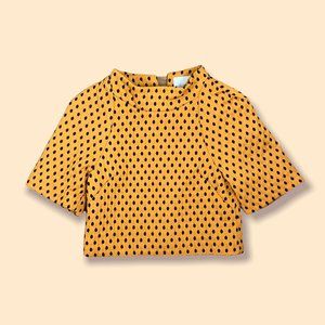 H&M Orange Polka Dot Mock Textured Crop Top - 2 NWOT